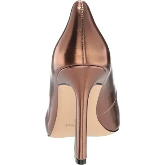 NWOB Nine West Trendz 3 Pump Heel Size 6M Rose Gold Pointed Toe Slip On Women's - Picture 2 of 12